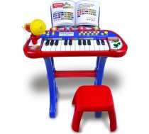 Bontempi Junior klaviatūra, 20 cm, sarkana/zila, 4 priekšmetu komplekts