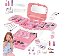 Bērnu grima spēles, rotaļlietu grims, mazgājams grima rotaļlietu komplekts | Pretend Toys – grima komplekts ar spoguļiem, princeses ģērbšanās spēle, Ziemassvētku un dzimšanas dienas rotaļlietas meitenēm vecumā no 3 līdz 12 gadiem