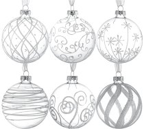 Kingrol 6 8 cm stikla bumbiņu ornamenti, 3,14 collu lieli Ziemassvētku eglīšu rotājumi, piepildāmi rotājumi DIY amatniecības projektiem, Ziemassvētkiem, kāzām, ballītēm, mājas dekoram
