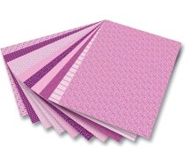 folia Basics 46309 Kartons ar dažādiem motīviem, rozā krāsā, 50 x 70 cm, 270 g/m², 10 lapas - pamats dažādiem rokdarbiem un idejām