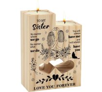 Dāvanas māsām, CadeauJoie Double Heart Candle Holder, māsa, dzimšanas dienas dāvanas, vecākā māsa, dāvanas dzimšanas dienā, Ziemassvētkos, Pateicības dienā, izlaidumā