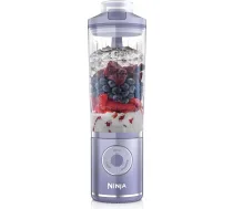 Ninja Blast Max pārnēsājamais blenderis/blenderis/smūtijveidotājs, 570 ml, uzlādējams, blendera trauks un hermētisks vāks, 3 funkcijas, smūtijiem, proteīna kokteiļiem, lavandas krāsas BC251EULD