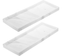 QUARKZMAN 2 vannas istabas izlietnes plauktu komplekts 30 x 12 7 x 2 cm Silikona ziepju dozatora plaukts, izturīgs pret sadursmēm Virtuves izlietnes organizators ziepēm, atslēgām, svecēm, rotaslietām, marmors, balts