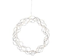 EGLO LED gaismas vainags, logu gaismas Ziemassvētku vainags, izgatavots no stieples un plastmasas, hromēts, izgaismots Ziemassvētku vainags, dzīvojamās istabas logu rotājums, silti balts, diametrs 30 cm, kabeļa garums 350 cm