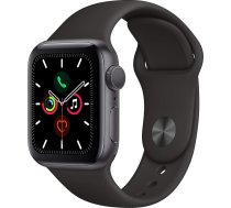 Apple Watch Series 5 40 mm (GPS) - Alumīnija korpuss, kosmosa pelēks, melns, sporta siksniņa (Atjaunots)
