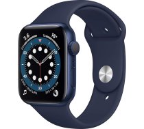 Apple Watch Series 6 (GPS, 44 mm) Alumīnija korpuss zils ar zilu sporta siksniņu (Atjaunots)