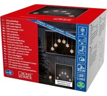 Konstsmide Ziemassvētku LED sniegpārslu gaismas aizkars, āra vai iekštelpu (IP44), 48 silti baltas diodes, caurspīdīgs kabelis