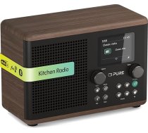 Pure Classic H4 DAB+ radio - digitālais radio ar Bluetooth 5.3, 10 W skaļruni, 2,4 collu TFT krāsu displejs, virtuves taimeris, modinātājs, 80 stacijas, AUX-in, USB, stilīgs virtuves radio, kafijas brūns/olīvkoka rieksts
