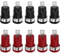 izejmateriālu karte Bananenstecker, 32 A, 12 x 4 mm, Panelmontage, 4 mm Buchsenstecker für Bananenstecker, Rot und Schwarz, 4 Stück