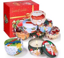 Ziemassvētku aromātisko sveču dāvanu komplekts, 8 gabali, 2,5 oz, sojas vaska sveču smaržu komplekts, dzimšanas dienas dāvana, personalizētas dāvanas Ziemassvētkiem, jubilejai, mazas dāvanas sievietēm, vīriešiem, draugam