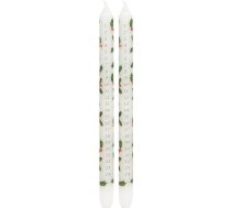 Runājošie galdi Stechpalmenblatt-Weihnachts-Adventskerze, 30 cm, Wachskerzenhalter, Datum bis Weihnachtstag, festlicher Kranz, Tischdekorationen, Weiß (Packung mit 2)