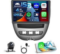4+128G Auto radio Toyota Aygo/Peugeot 107/Citroen C1 2005-2014 Android 15 ar 10 collu iekšējo ekrānu Atbalsta Wireless Carplay un Android Car Mirror Link Radio FM/RDS GPS WiFi SWC
