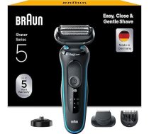 Braun Series 5 vīriešu elektriskais skuveklis ar EasyClick bārdas trimmera piederumu, uzlādes stacija, EasyClean skuveklis, sausais skuveklis, ūdensizturīgs, ražots Vācijā, 51-M4500cs, Mint Green