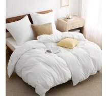 Bedsure kokvilnas gultasveļa 135 x 200 cm, 4 daļu gultasveļas komplekti, balta sega ar 2 pārvalkiem un 2 spilvendrānām 80 x 80 cm, Oeko-Tex gultasveļa ar rāvējslēdzēju
