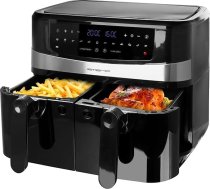 EMERIO AF-126672.4 Digitālais dubultais karstā gaisa fritieris AirFryer Iespējama fritēšana ar karstu gaisu bez eļļas 2 x 5 L tilpums 12 programmas BPA bezmaksas Smart Finish funkcija (abi gatavi vienlaicīgi)