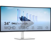 Dell 34 Plus USB-C monitors, S3425DW, WQHD (3440 x 1440), 21:9 izliekts, 120 Hz, VA, 1ms, AMD FreeSync Premium, HDR10, regulējams augstums, iebūvēti skaļruņi, 2 x USB-C, 2 x HDMI, 2 x USB