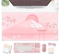 Cherry Blossom Mouse Pad japāņu pasteļa Sakura Liela Anime spēļu peles paliktnis XXL Cute Aesthetic Holder Fuji Japan Keyboard Mats for Women Office Desk Pads 80X