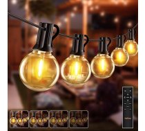 LED pasaku gaismas āra apgaismojums 20 m - 30 + 2 G40 spuldzes Pasaku gaismas āra apgaismojums ar tālvadības pulti, taimeri un dimmable, ūdensizturīgs dārzam, lapenei, terasei, balkonam, kāzām, svinībām, ballītēm