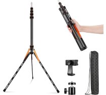 Soonpho oglekļa šķiedras gaismu statīvs ar 180° apgriezeniskām kājām, 1/4 - 3/8 collu skrūvju adapteri un somu, 86,6 collas/220 cm, pārnēsājams ceļojuma statīvs brīvdabas fotogrāfijai, Speedlite zibspuldzes softboksa izmantošanai