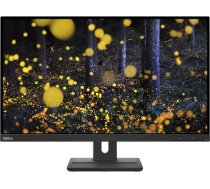 Lenovo ThinkVision E27q-20 68,58 cm (27 collas, 2560 x 1440, WQHD, 75 Hz, WideView, 350nits) biznesa monitors (HDMI, DisplayPort, 4 ms reakcijas laiks, Pivot statīvs), melns