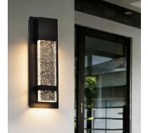 Alighting 12 W LED āra sienas lampa melna - moderna dekoratīva sienas lampa āra sienām un mājas ieejai, 3000 K silti balta apkārtējā gaisma, IP44, izturīga pret laikapstākļiem, kristāla stikla dizains