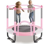 VEVOR Bērnu batuts Āra batuts Mini brīvā laika batuts 1545 mm maziem bērniem ar drošības tīklu un basketbola grozu Dzimšanas dienas dāvana Ziemassvētku rotaļlieta bērniem no 3 gadiem Rozā krāsā