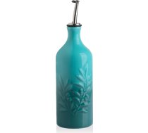 Sweejar mājas keramikas olīveļļas pudele, 570 ml, reljefa necaurspīdīga eļļas pudele, kas aizsargā eļļu, samazinot oksidāciju; piemērota eļļas, etiķa un kafijas sīrupa uzglabāšanai (zils ar krāsu pāreju)