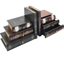 Grāmatu balsti – vintage stila dekoratīvs koka grāmatu organizētājs, imitēta grāmatu plaukts, kārtības uzturēšanai birojā, bibliotēkā vai darba telpā (311)