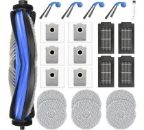 22 priekšmetu komplekts Ecovacs Deebot T30C Omni / T30C Omni Gen2 / T30C robotizētajam putekļu sūcējam: 1 galvenā suka, 6 putekļu maisiņi, 6 slotiņas, 4 filtri, 4 sānu sukas, tīrīšanas suka