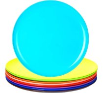 „Youngever“ 9 gab. lielu 25 cm plastmasas šķīvju komplekts, atkārtoti lietojamu plastmasas šķīvju komplekts, svētku trauki, piemēroti lietošanai mikroviļņu krāsnī un trauku mazgājamā mašīnā (varavīksnes krāsās)