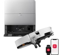 Roborock Saros 20 Sonic robotu putekļsūcējs ar grīdas slaucīšanas funkciju, VibraRise 5.0 slaucīšanas sistēma, AdaptiLift Chassis 3.0, 36 000 Pa sūcējspēks, īpaši plāns dizains, FlexiArm tehnoloģija, RockDock, balts