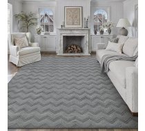 Pelēks paklājs viesistabai 200 x 300 cm, boho stila guļamistabai, mazgājams paklājs ar 3D efektu, bērnistabai, balkonam, pie gultas, ēdamistabai, pūkains paklājs ar īsu plūksnu, liela izmēra paklājs