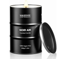 M&SENSE Noir Air aromātiskās sveces (320 g, 70 stundas) – dabīgā sojas vaska sveces vīriešiem – aromterapija pret stresu – dāvanas tētim