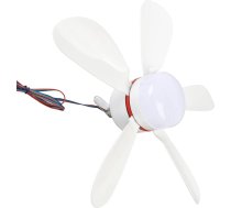 12 V pārnēsājams griestu ventilators, balta LED apgaismojuma, noņemami lāpstiņas, ventilators telšu kempingam, DC strāvas padeve, lietošanai telpās un ārpus telpām, piemērots makšķerēšanai, 16,5 collas, spēcīga gaisa plūsma, energoefek
