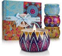 Aromātiskās sveces – dāvanas sievietēm, 4 gab. komplekts, 508 g, aromterapijas sveces no sojas vaska, viegli pārnēsājamas, stresa mazināšanai sievietēm, Ziemassvētkiem, Mātes dienai