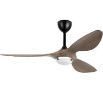 Reiga griestu ventilators 132 cm ar LED apgaismojumu un tālvadības pulti, moderns pelēks/melns, 3 lāpstas, kluss reversējamais motors, 6 ātruma pakāpes guļamistabai, viesistabai un mājas birojam