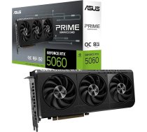 ASUS Prime GeForce RTX 5060 8GB GDDR7 OC Edition spēļu grafiskā karte (Nvidia GeForce RTX5060 DLSS 4, 2,5 slotu konstrukcija, PCIe 5.0, 3x DisplayPort 2.1b, 1x HDMI 2.1b)
