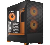 Fractal Design Pop Air RGB Orange Core - Rūdīta stikla caurspīdīgs tonējums - Priekšējā daļa ar Honeycomb sietu - TG sānu panelis - Komplektā iekļauti trīs 120 mm Aspect 12 RGB ventilatori - ATX High Airflow Mid Tower PC Gaming Case