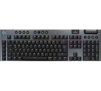 Logitech G G915 X Lightspeed - bezvadu plakanā spēļu klaviatūra, dubultā PBT taustiņu vāciņš, pilnībā programmējami taustiņi, RGB apgaismojums, GL Blue Clicky - PC/Mac, DEU QWERTZ - melna