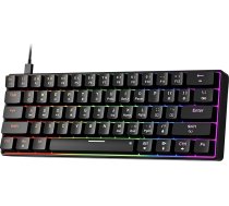 Newmen GM611 spēļu tastatūra, LED apgaismojums, 61 multimediju taustiņš, vadu mehāniskā tastatūra, anti-hosting, programmējama spēļu tastatūra, 60 procenti PC/Window Gamers, sarkans lineārais slēdzis