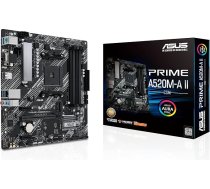 ASUS Prime A520M-A II/CSM AMD AM4 (3. paaudzes Ryzen) microATX Komerciālā pamatplate (ECC atmiņa, M.2 atbalsts, 1GB Ethernet, DP/HDMI 2.1/D-Sub, 4K@60Hz, USB 3.2 Gen1Type-A, ARGBheader)