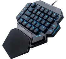 Goshyda One-Handed Backlit Keyboard Wired USB 35Keys RGB Blacklight Mechanical One-Handed Gaming Keyboard ar makro definīcijas funkciju un FN Media taustiņiem