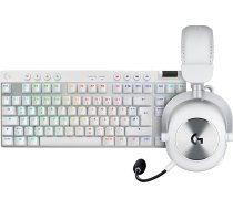 Logitech G PRO X TKL LIGHTSPEED bezvadu spēļu klaviatūra PRO X 2 LIGHTSPEED bezvadu spēļu austiņas, QWERTZ vācu izkārtojums, PC, PS5, PS4, Nintendo Switch - balts