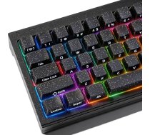 JakeTsai Velvet Crystal Jelly Black Keycaps, 126 taustiņi Double Shot Translucent PC Keycaps Dye-Sub Cherry Profile Side Printed Custom Keycap for Cherry Gateron MX Switches Mechanical Keyboards