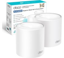 TP-Link Deco X50 AX3000 Mbps tīkla WiFi 6 sistēma, divu joslu WiFi pastiprinātājs ar 3 gigabitu pieslēgvietām, aptver līdz 150 ierīcēm, HomeShield aizsardzība