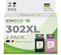 Kineco 302XL daudzpakešu (melna + krāsaina) drukas kasetnes - HP 302/302 XL aizstājējs, piemērots HP Envy 4525/4520/4522/4527, OfficeJet 3830/3831/3833, DeskJet 3630/1110/2130 - augsta ražība