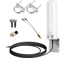 4G LTE antena ar lielu stiprumu 10-12 dBi liela darbības rādiusa ārējā antena ar SMA kontaktdakšu / dubulto TS9 savienotāju adapteri ārējai antenai Huawei ZTE 4G LTE Hotspot Router Modem Netgear Nighthawk M1 MR1100
