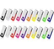 USB zibatmiņas disks, AreTop Memory Stick 16GB 20 Pack Flash Drive 2.0 Swivel Thumb Drive ar siksniņu un LED indikatoru, USB zibatmiņas disks datoram/Laptop/Tablet, datu glabāšanai