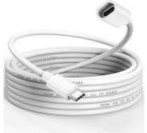 USB C pagarinātāja kabelis Ring Solar Panel kamerai Balts ūdensizturīgs USB tipa C vīrieša un sievietes pagarinātāja kabelis lādētājs 45W Ring Solar Panel drošības kamerai Mag-Safe lādētājs