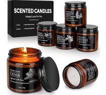 Candle Duftkerzen im Glas - Weihnachten Duftkerzen Geschenkset für Männer aus 6 Düft Kerze, Je Bis zu 20 Stunden Brenndauer 100 g Sojawachs Duftkerze Set kleine Geschenke für Männer Weihnachten